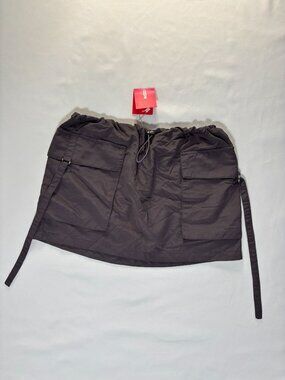 SHEIN ICON Black Utility Mini Skirt (Size S)